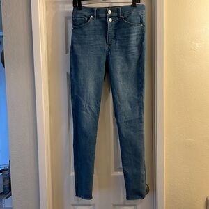 Express super high rise skinny jeans